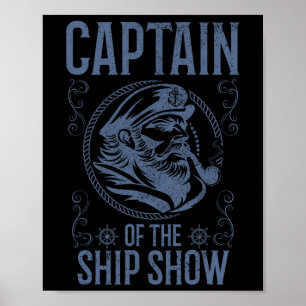 Affiche Capitaine de bateau drôle de navigation 1