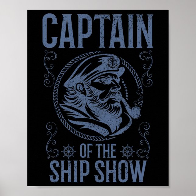 Affiche Capitaine de bateau drôle de navigation 1  (Devant)