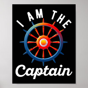 Affiche Capitaine de bateau hommes femmes drôle voile bate
