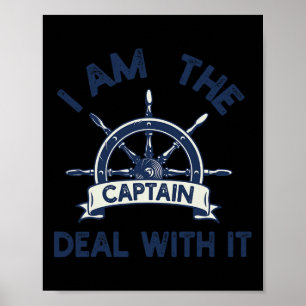 Affiche Capitaine de bateau hommes femmes drôle voile pont