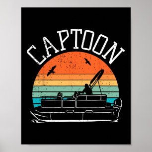 Affiche Capitaine de bateau ponton I Captoon I Skipper Pon