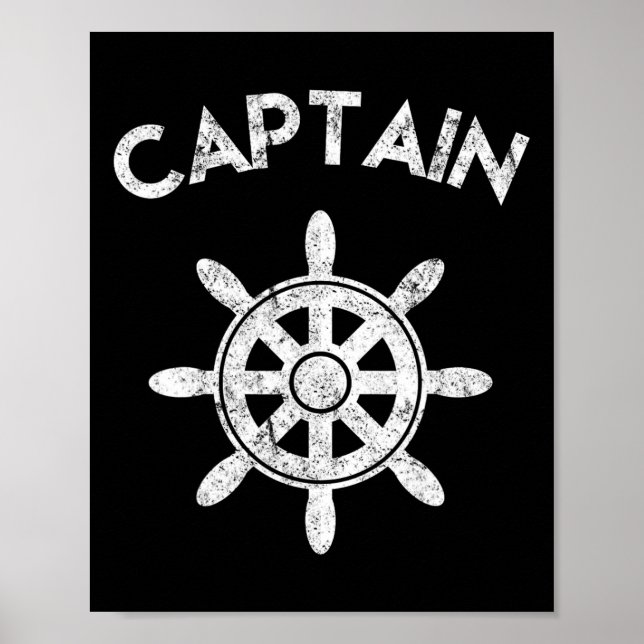 Affiche Capitaine de bateau Roue Voilier Navigation Cadeau (Devant)