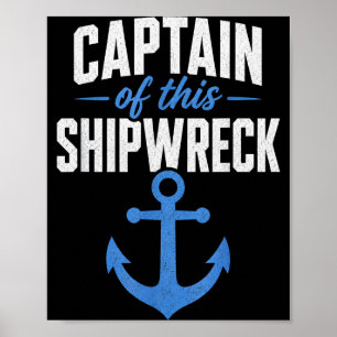 Affiche Capitaine de cette épave drôle d'ancre nautique