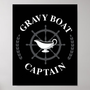Affiche Capitaine de la barque à sauce drôle de Thanksgivi