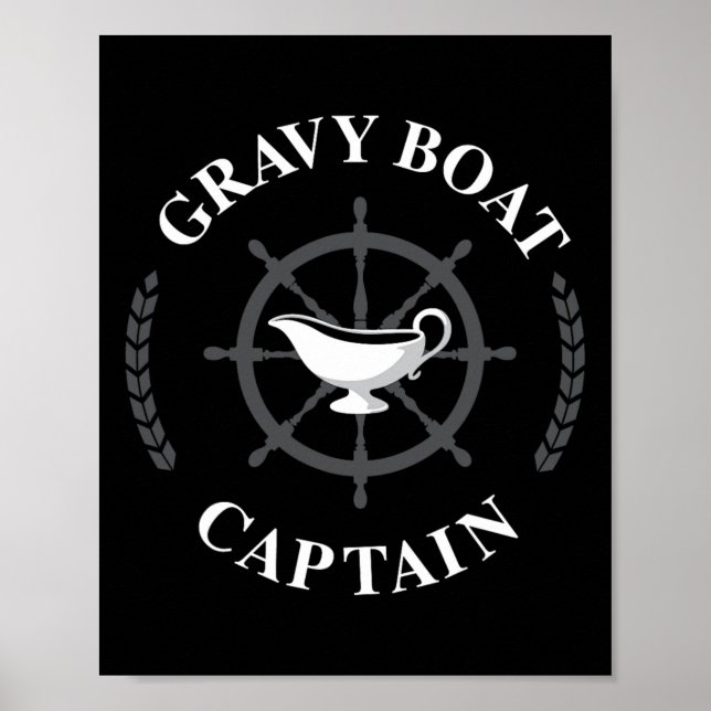 Affiche Capitaine de la barque à sauce drôle de Thanksgivi (Devant)