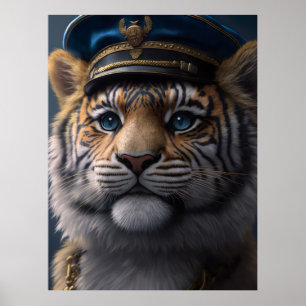Affiche Capitaine de pilote de tigre