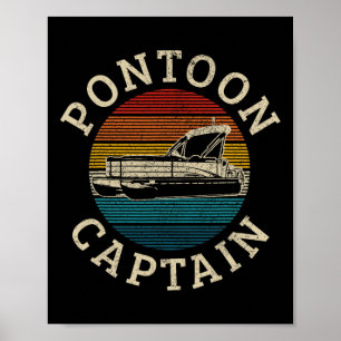 Affiche Capitaine de Ponton Bateau Ponton Vintage Bateau 