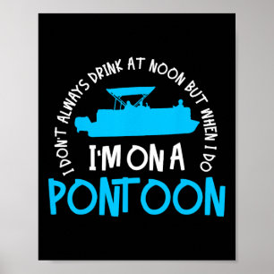 Affiche Capitaine de Ponton Cadeau de lac de plaisance 