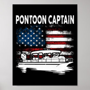 Affiche Capitaine de Ponton de Bateau le 4 Juillet Ponton