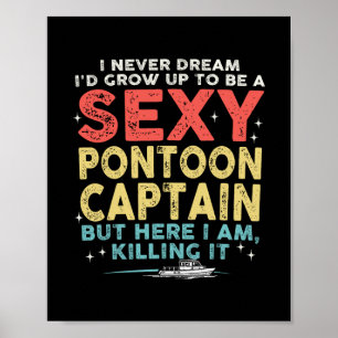 Affiche Capitaine de Ponton de Vacances Bateau Vie Lac
