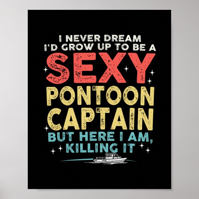 Affiche Capitaine de Ponton de Vacances Bateau Vie Lac  (Devant)