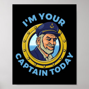 Affiche Capitaine de voile de bateau de vie de navigation