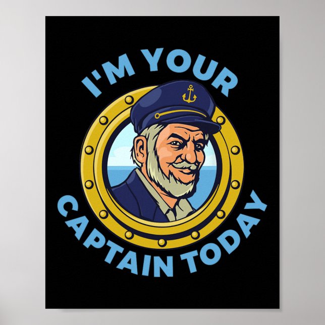 Affiche Capitaine de voile de bateau de vie de navigation  (Devant)
