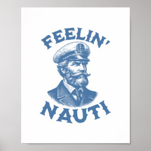 Affiche Capitaine de yacht vintage drôle se sentant coquin