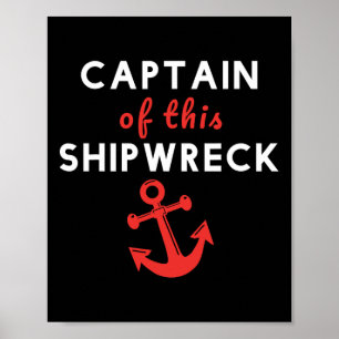 Affiche Capitaine drôle de ce bateau naufragé Ancho