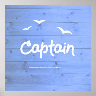 Affiche Capitaine du navire Blue Sailing Beach House
