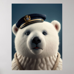 Affiche Capitaine du pilote d'ours polaire