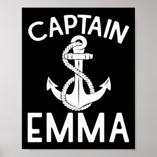 Affiche Capitaine Emma Yacht Bateau à voile Bateau à batea