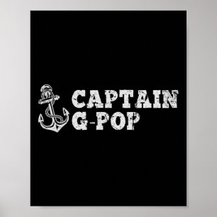 Affiche Capitaine G-pop Voile Bateau Vintage Ancre de bate