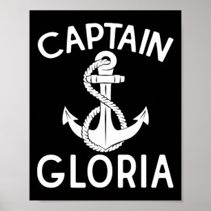 Affiche Capitaine Gloria Yacht Bateau Bateau Ancre bateau
