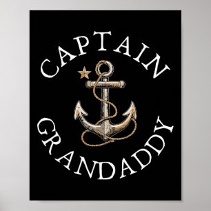 Affiche Capitaine Grand-papa Bateau Voile Bateau Ancre Amu