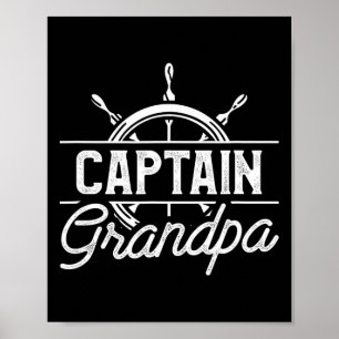 Affiche Capitaine Grand-Père Drôle Citation De Voile De Ba