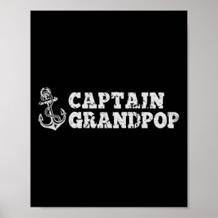 Affiche Capitaine Grandpop Voilier Bateau Vintage Bateau A