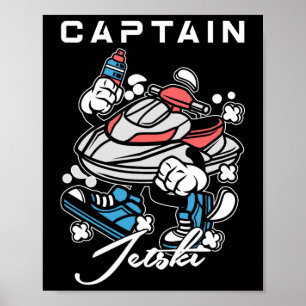 Affiche Capitaine Jet Ski Sports d'eau extrême Jetski Jet
