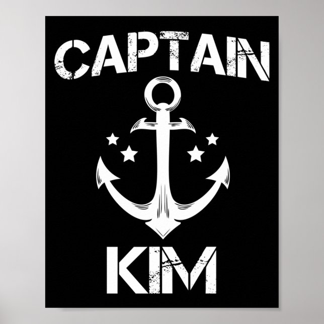 Affiche Capitaine kim drôle anniversaire nom bateau cadeau (Devant)