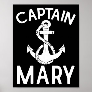 Affiche Capitaine Mary Navire Yacht Voile Bateau Ancre