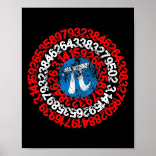 Affiche Capitaine mathématicien Pi Superhero Math Geek Ner