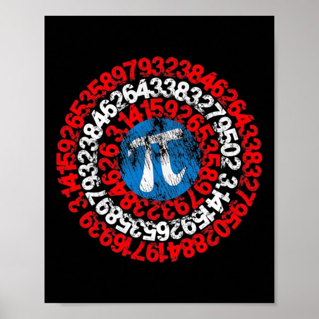 Affiche Capitaine mathématicien Pi Superhero Math Geek Ner (Devant)