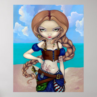 Affiche Capitaine Molly Morgan Art Imprimer - Pirate Girl