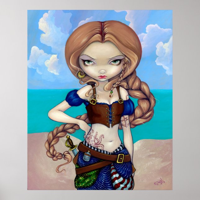 Affiche Capitaine Molly Morgan Art Imprimer - Pirate Girl (Devant)