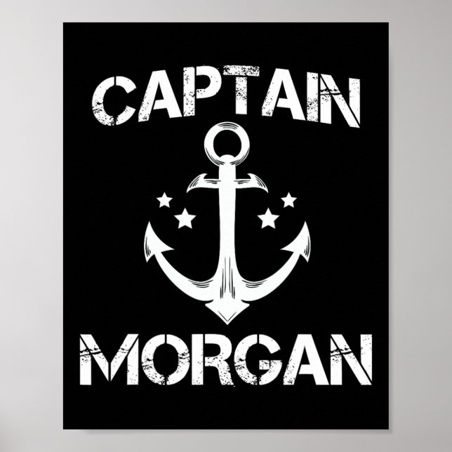 Affiche Capitaine Morgan Funny Anniversaire Nom de famille (Devant)