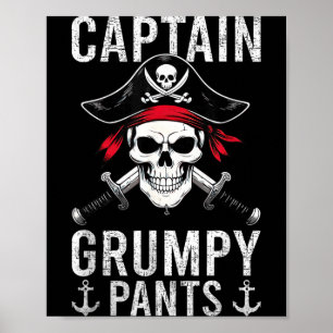 Affiche Capitaine Mpy Pantalon Évaluer Humour Crâne Graphi