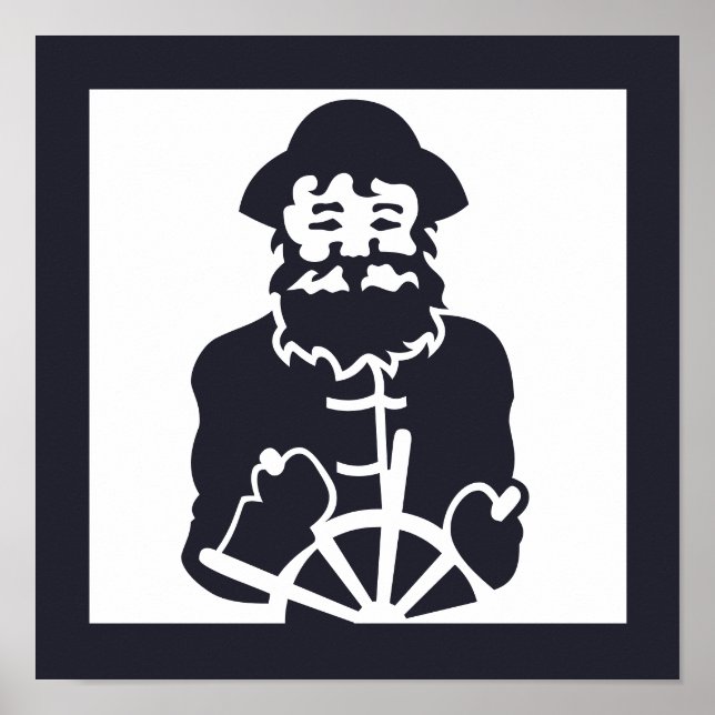 Affiche CAPITAINE nautique en mer | (Devant)