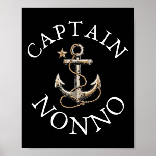 Affiche Capitaine Nonno Bateau Voilier Ancre Vintage