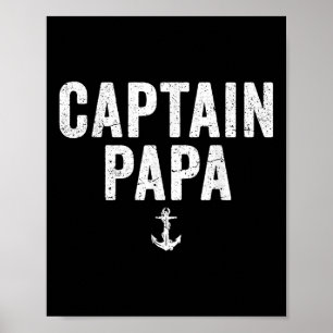 Affiche Capitaine Papa Bateau Ponton Bateau Lac Pêche Voil