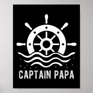 Affiche Capitaine Papa Fête des pères nautique Ponton Capi