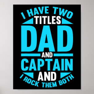 Affiche Capitaine Père Papa Bateau Bateau de bateau