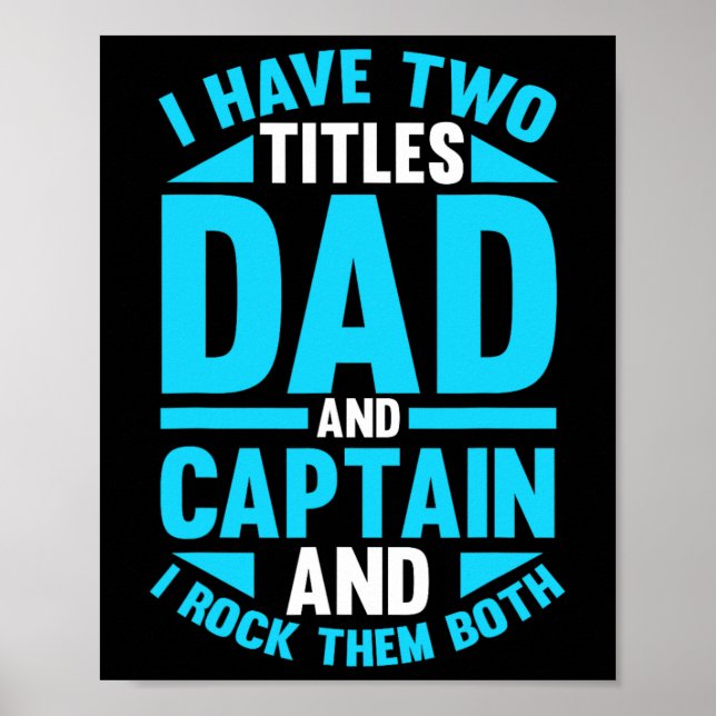 Affiche Capitaine Père Papa Bateau Bateau de bateau (Devant)