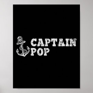 Affiche Capitaine Pop Voile Bateau Vintage Bateau Ancre Fu