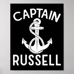 Affiche Capitaine Russell Bateau Navigation Ancre Yacht Na