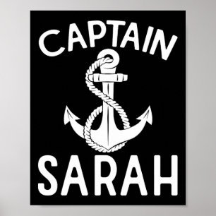 Affiche Capitaine Sarah Ancre Bateau Yacht Navigation Navi