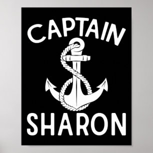 Affiche Capitaine Sharon Ancre Navire Yacht Voile Bateau