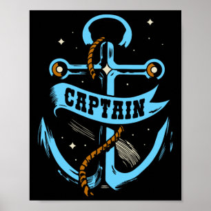 Affiche Capitaine skipper amoureux des bateaux propriétair