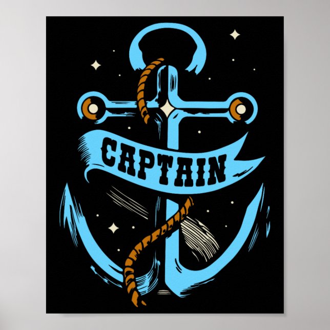 Affiche Capitaine skipper amoureux des bateaux propriétair (Devant)