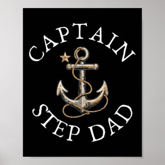 Affiche Capitaine Step-dad Bateau Voilier Vintage Anch
