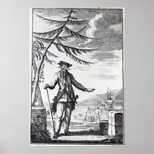 Affiche Capitaine Teach, communément appelé Barbe noire (Devant)